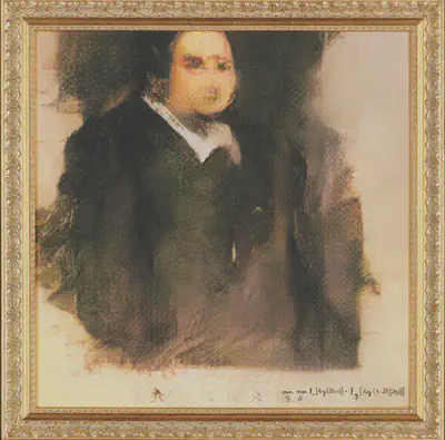 Source : courrierinternationnal.com – Peinture Edmond de Bellamy réalisé par un GAN